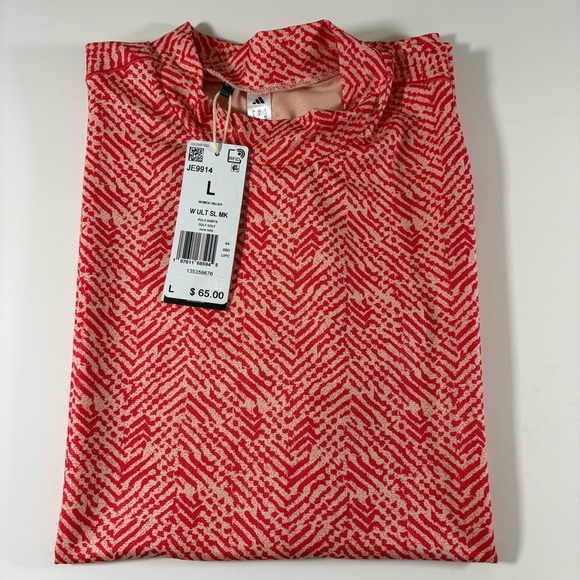 Women’s Adidas Golf Ultimate365 Golf Mock Polo Shirt Large New With Tags - Picture 2 of 7